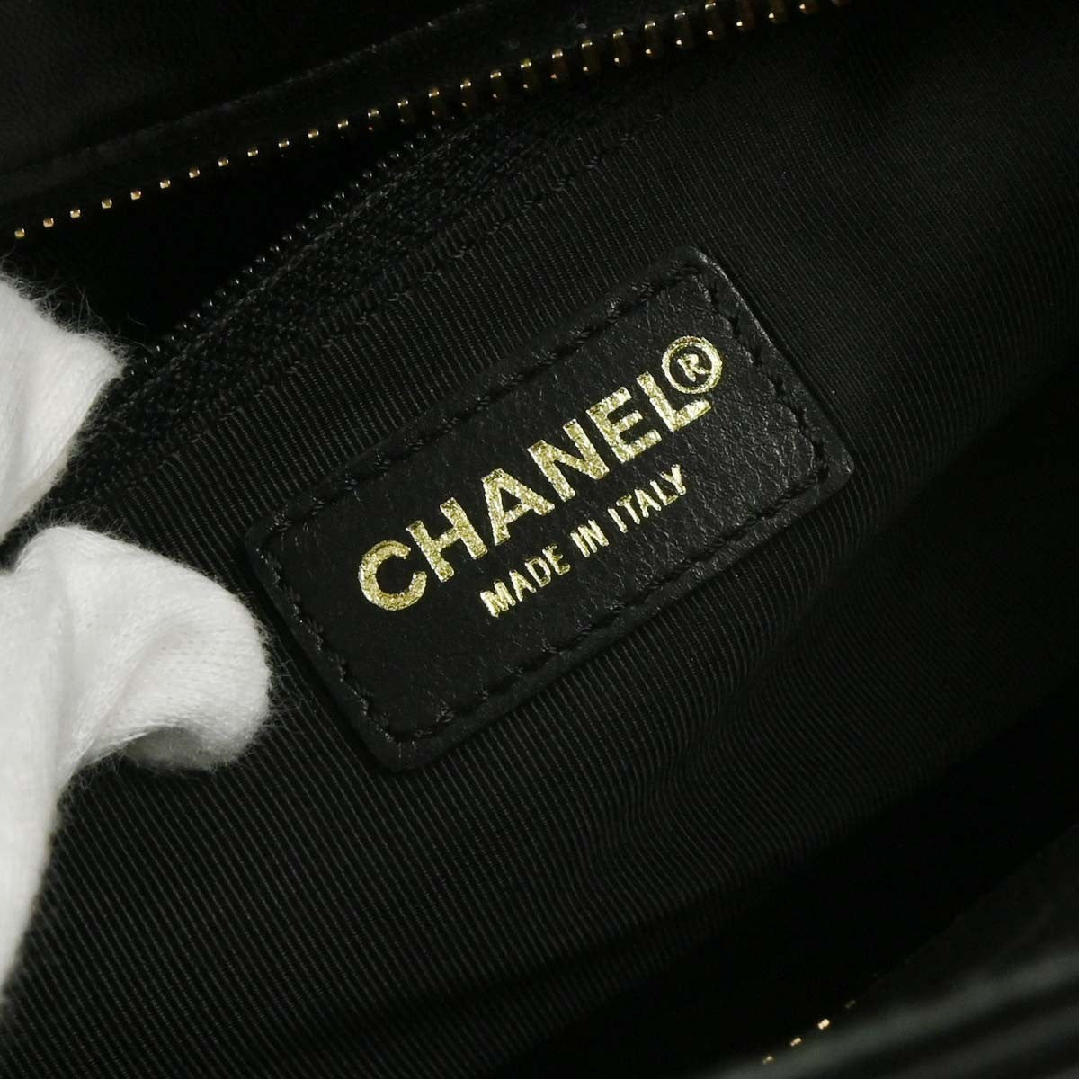 Chanel Chocolate Bar CC Tote Quilted Leather, BLACK, LEATHER, Tote bag