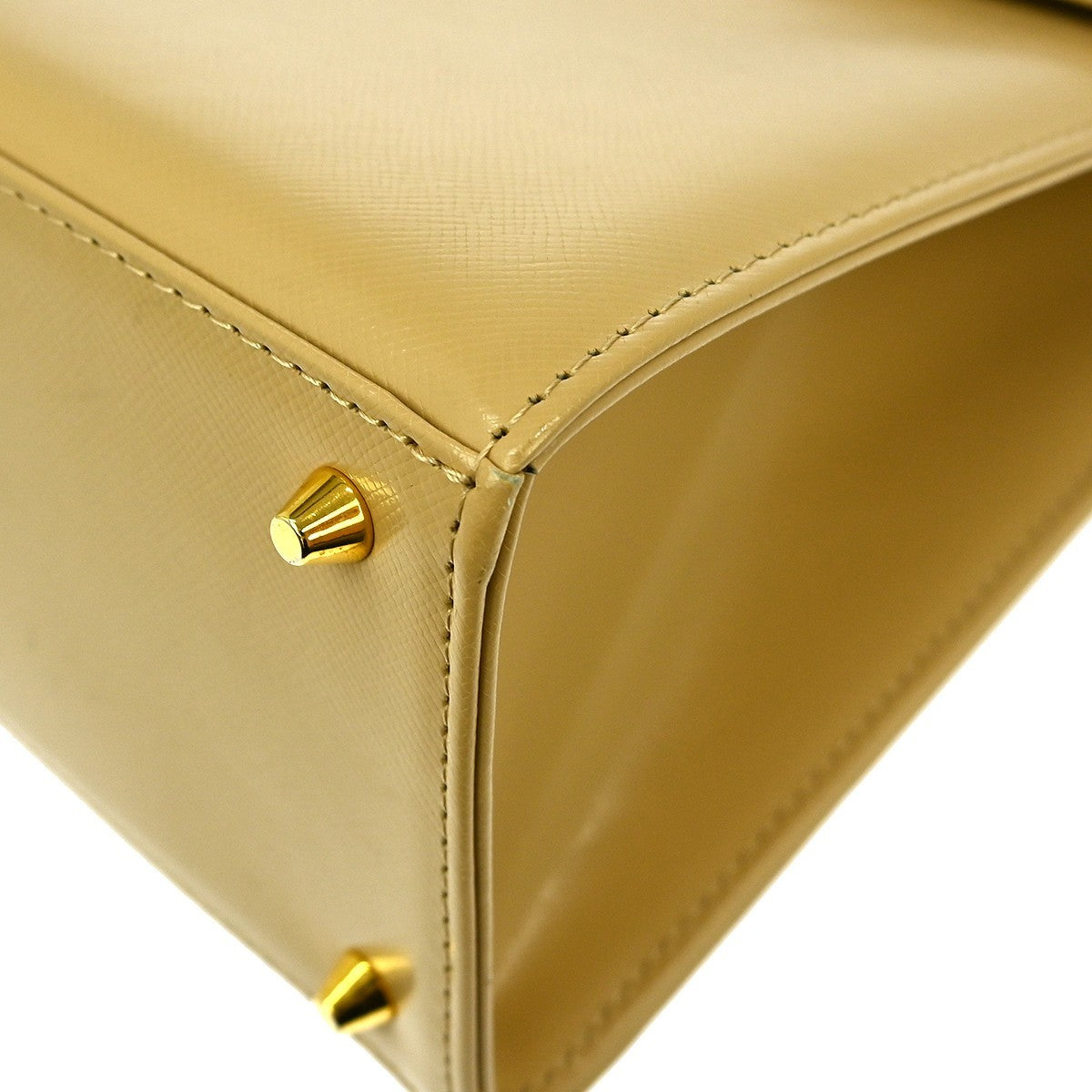 Saint Laurent Vintage Handbag Leather, BEIGE, LEATHER, Handbag