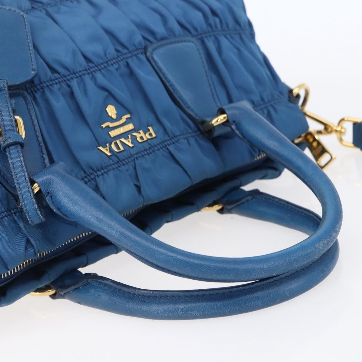 Prada Gaufre Convertible Satchel Tessuto, BLUE, NYLON, Handbag