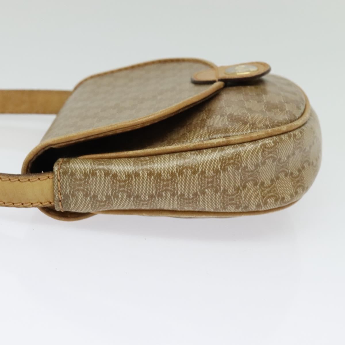 Celine Vintage Macadam Shoulder Bag Macadam Canva  Vinyl, BEIGE, PVC, Shoulder bag