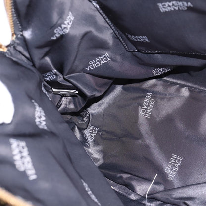 Versace Vintage Sun Zip Satchel Embossed Leather, BEIGE, LEATHER, Handbag