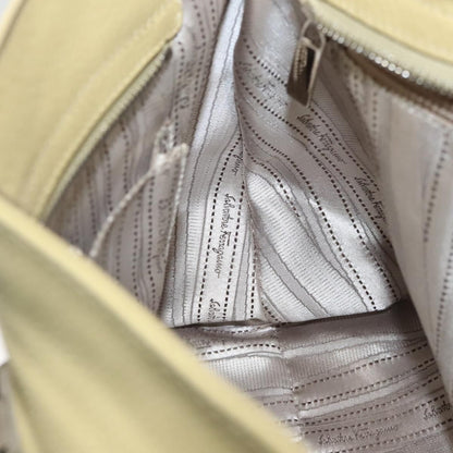 Salvatore Ferragamo Gancini handbag Leather, YELLOW, LEATHER, Handbag