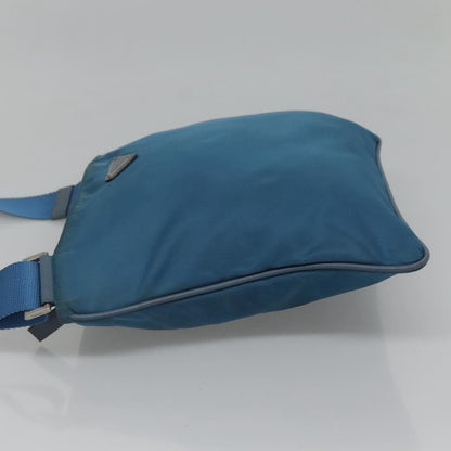 Prada Flat Messenger Bag Tessuto, BLUE, NYLON, Shoulder bag