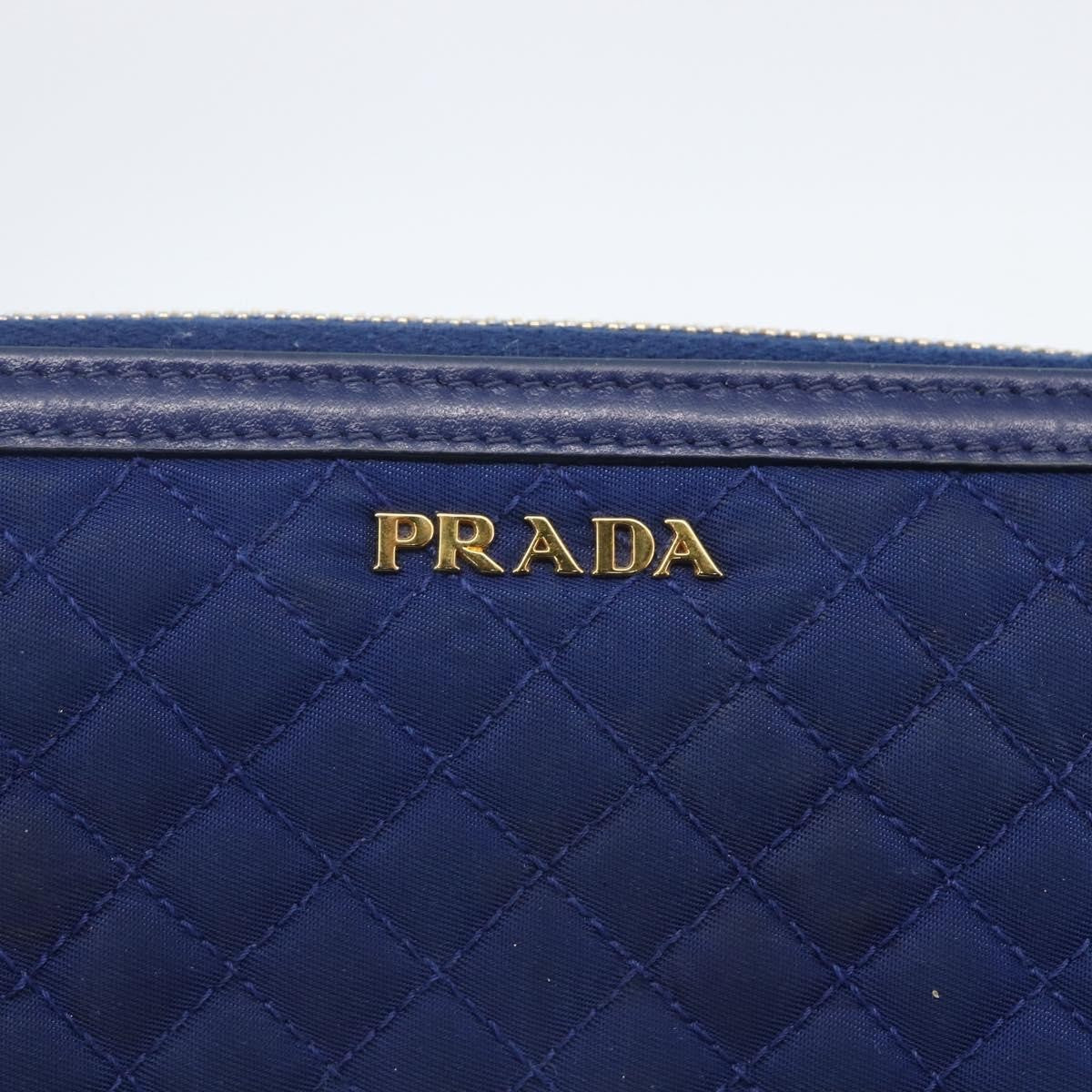 Prada Zip Around Organizer Wallet Saffiano Leather with Applique, BLUE, LEATHER, Wallets