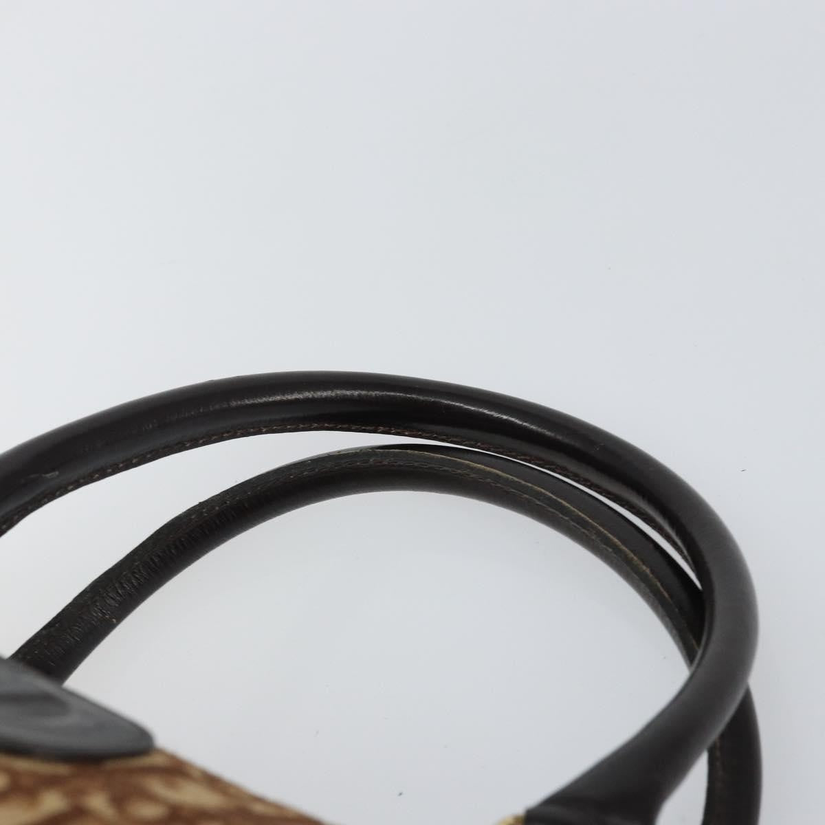 Christian Dior Vintage CD Trotter Handbag Canvas, BROWN, CANVAS, Handbag