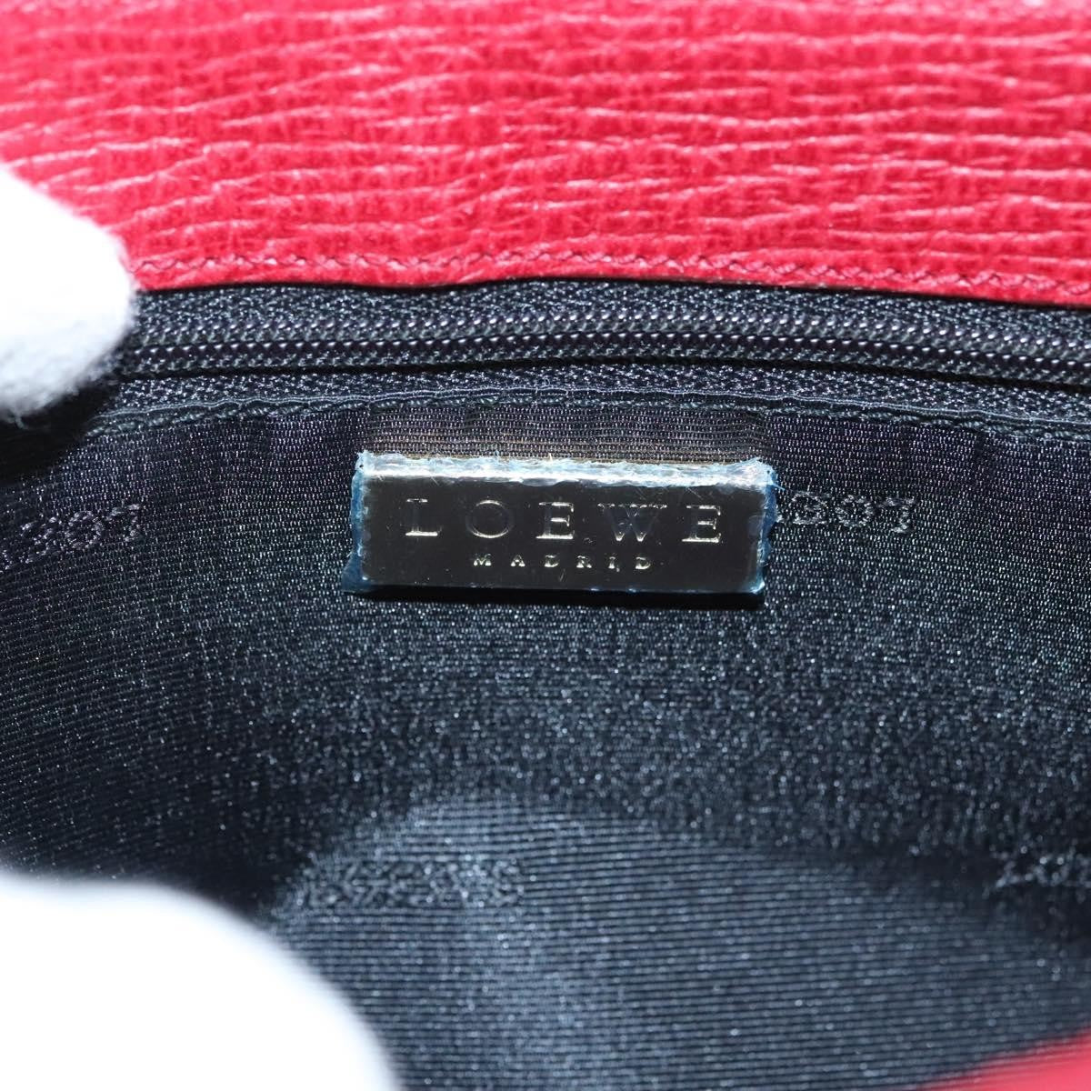 Loewe Anagram Shoulder Bag Leather, RED, SUEDE, Shoulder bag