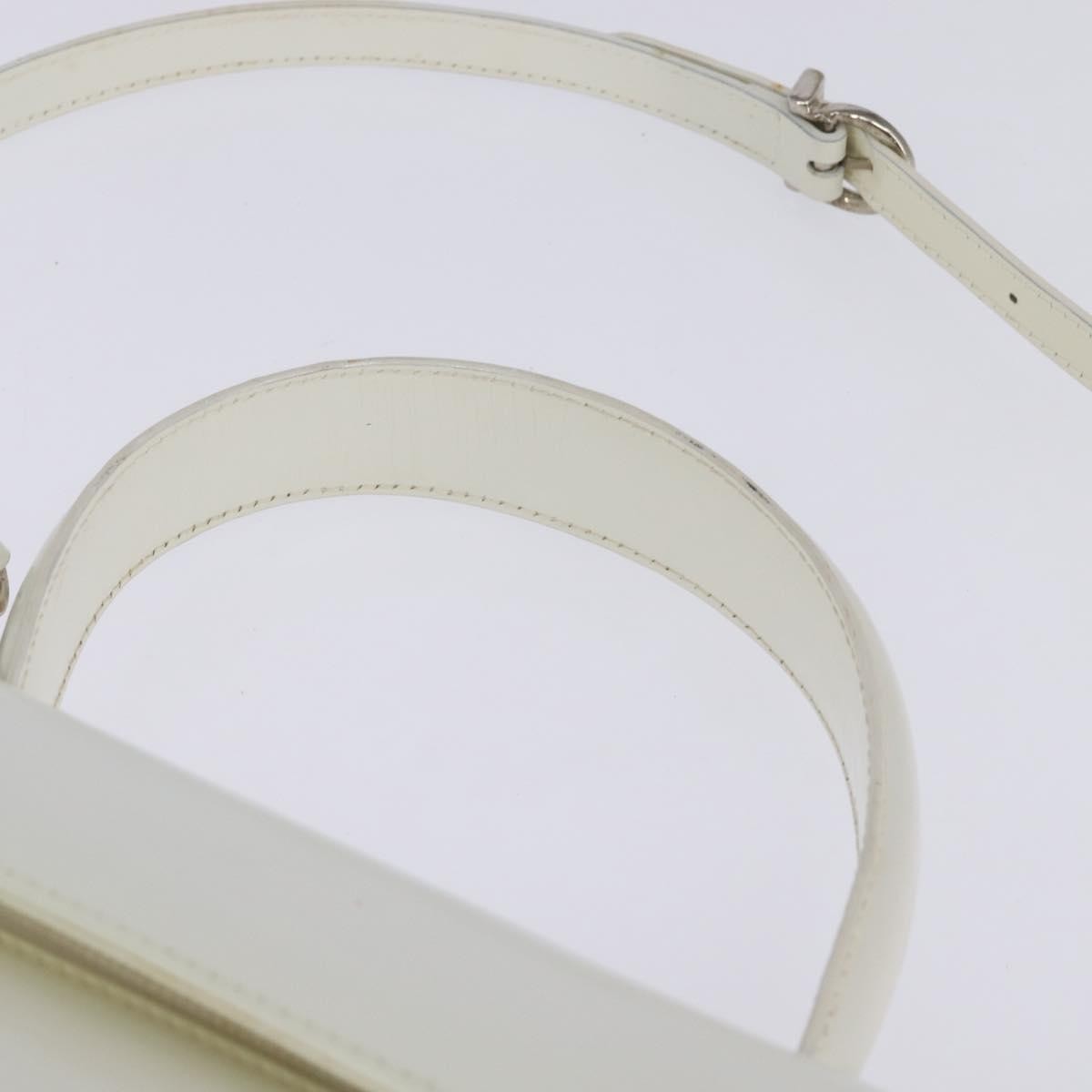 Salvatore Ferragamo Gancini handbag Patent leather, WHITE, PATENT_LEATHER, Handbag