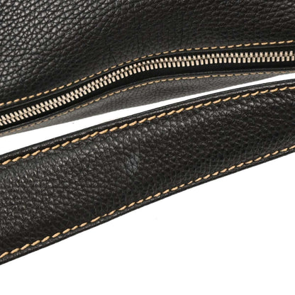 Chanel Lax Front Zip Bag Pebbled Leather, BLACK, LEATHER, Shoulder bag