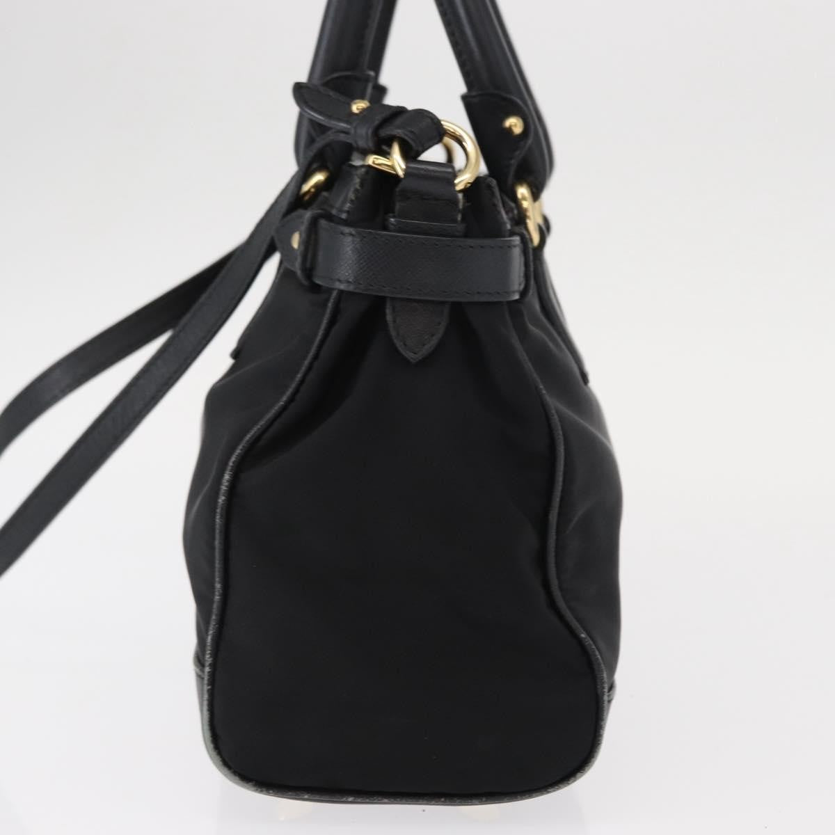 Salvatore Ferragamo Gancini handbag Nylon, BLACK, NYLON, Handbag