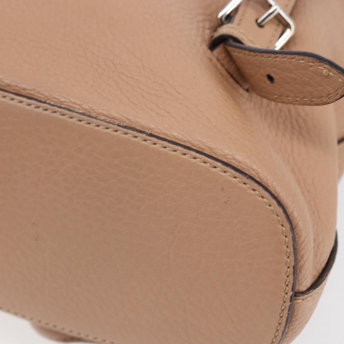 Gucci Vintage Bamboo Backpack Leather, BEIGE, LEATHER, Backpack