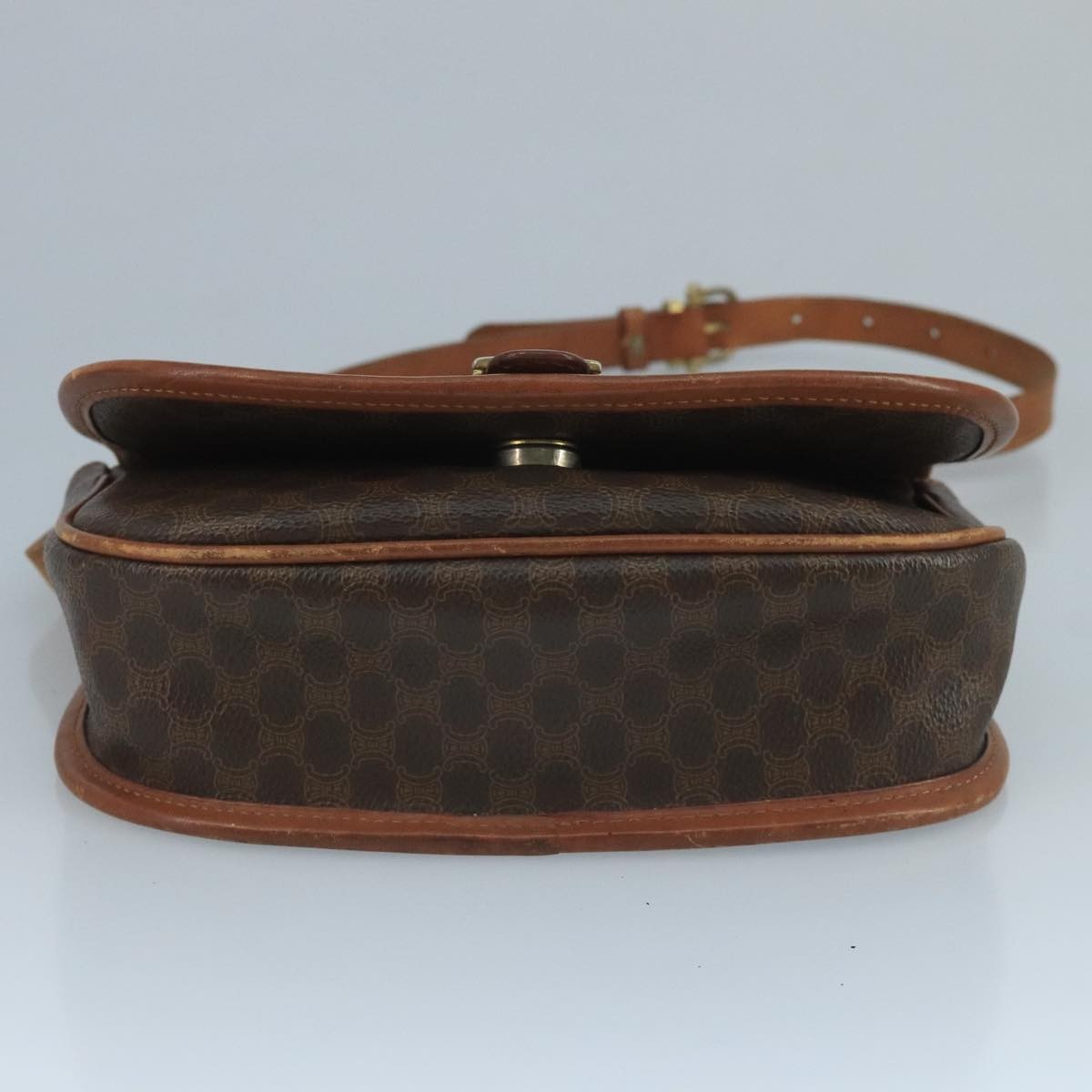 Celine Macadam Shoulder Bag PVC Leather, BROWN, CANVAS, Shoulder bag