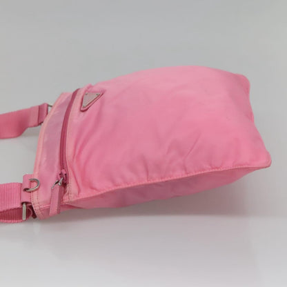 Prada Front Pocket Messenger Bag Tessuto, PINK, NYLON, Shoulder bag