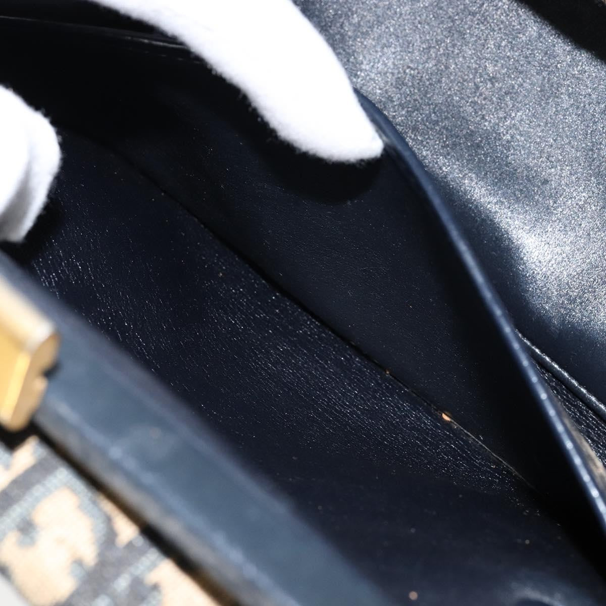 Christian Dior Vintage Trotter Handbag Canvas, NAVY, CANVAS, Handbag