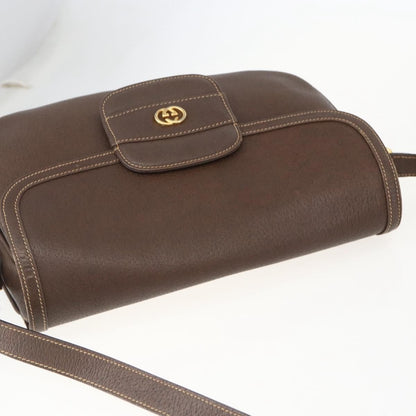 Gucci Vintage Shoulder Bag Leather, BROWN, LEATHER, Shoulder bag
