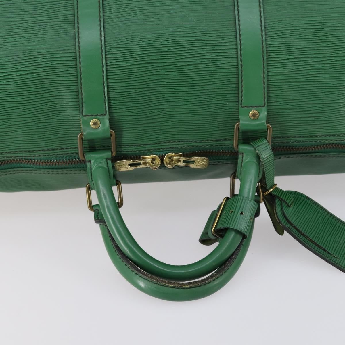 Louis Vuitton Keepall Bag Epi Leather, GREEN, LEATHER, Travel bag