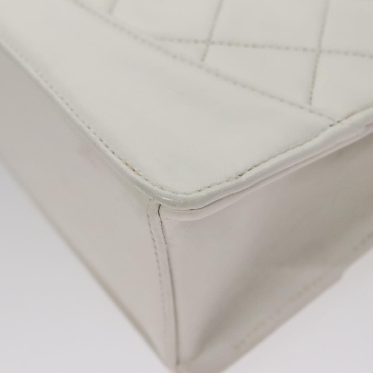 Chanel Flap Clutch Shearling, WHITE, LEATHER, Clutche & pouche