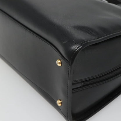 Celine Circle Logo Handbag Leather, BLACK, LEATHER, Handbag