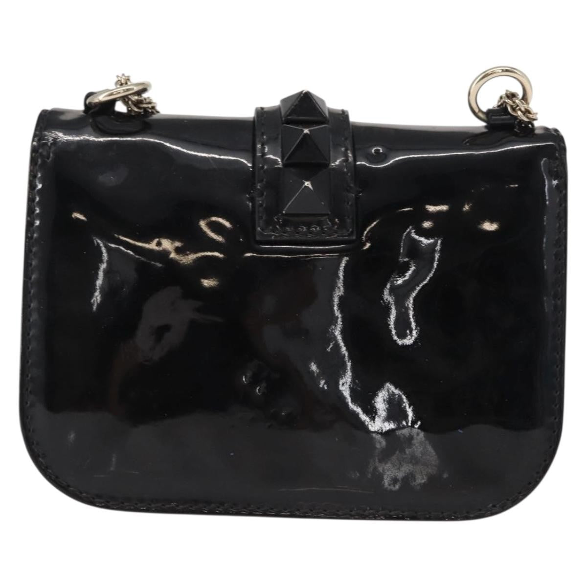 Valentino Garavani Glam Lock Shoulder Bag Patent, BLACK, PATENT_LEATHER, Shoulder bag