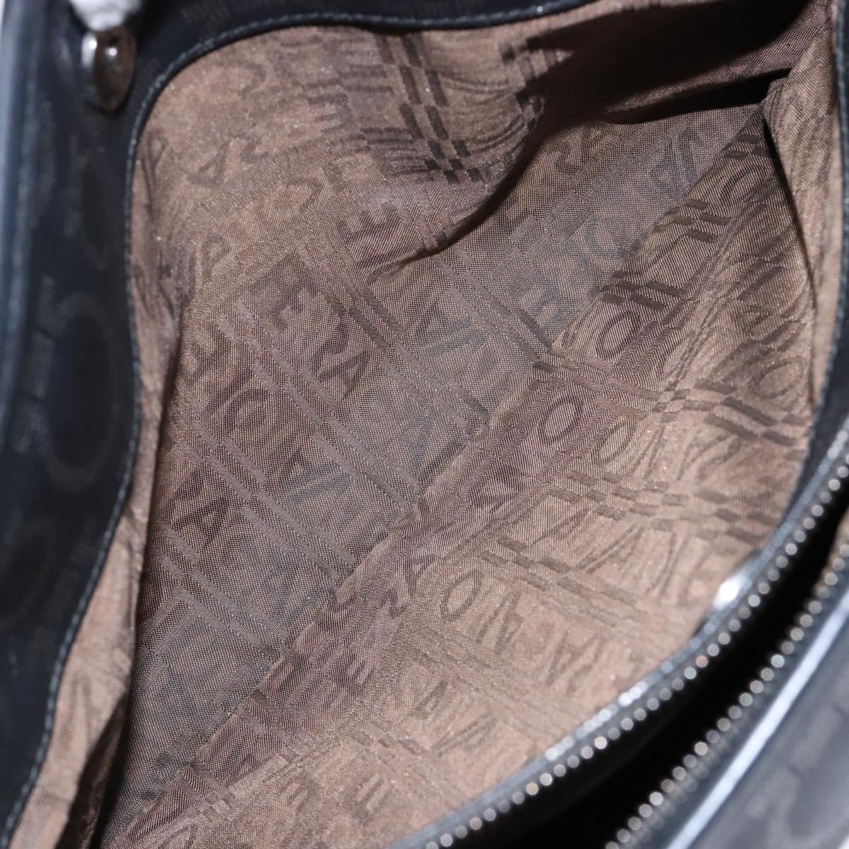 Salvatore Ferragamo Gancini Tote PVC Leather, BLACK, PVC, Tote bag