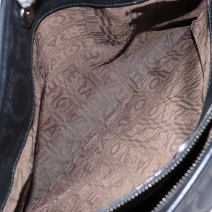 Salvatore Ferragamo Gancini Tote PVC Leather, BLACK, PVC, Tote bag