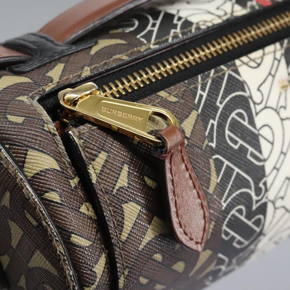 Burberry Barrel Crossbody Bag Monogram E-Canvas, BROWN, CANVAS, Crossbody bag