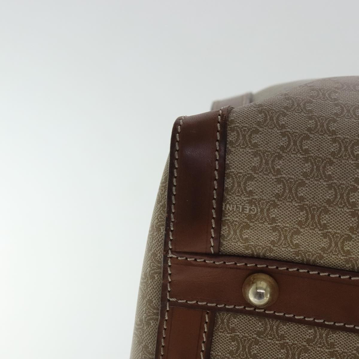 Celine Vintage Macadam Boston bag Canvas, BEIGE, CANVAS, Travel bag