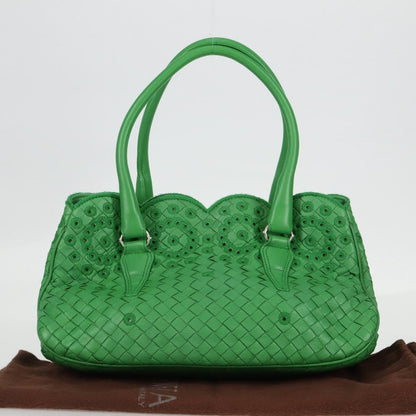 Bottega Veneta Intrecciato Leather, GREEN, LEATHER, Handbag