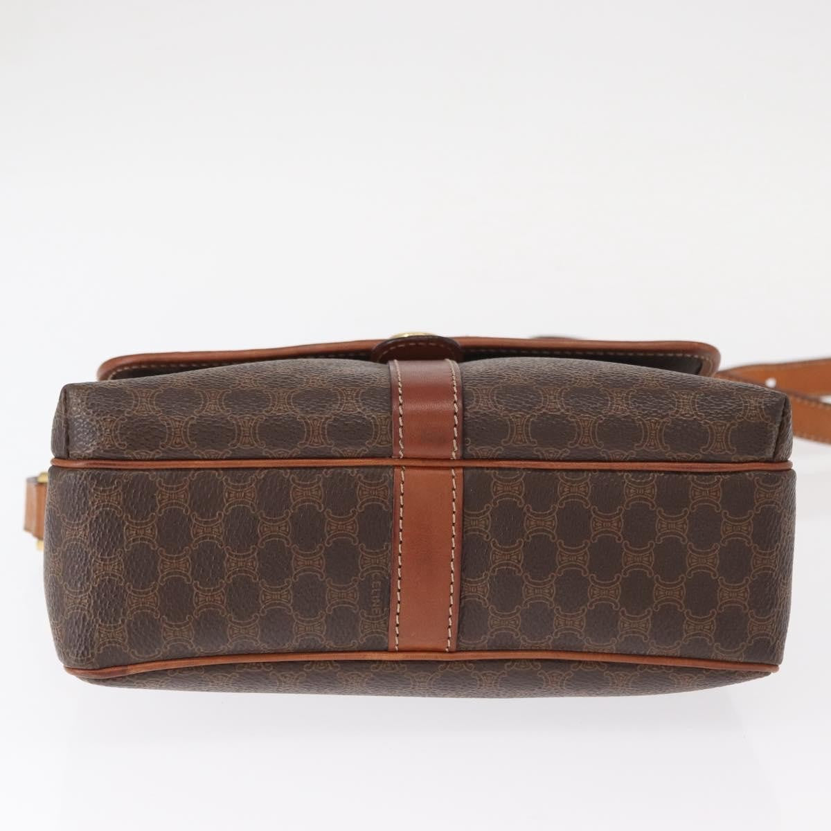 Celine Vintage Macadam Shoulder Bag Canvas and Leather, BROWN, CANVAS, Shoulder bag