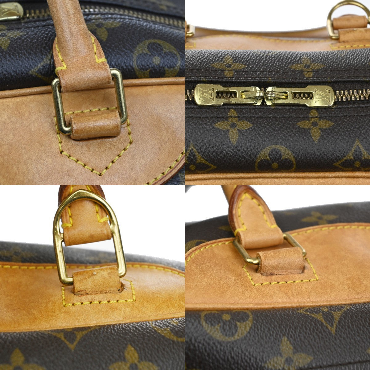 Louis Vuitton Deauville Handbag Monogram Canvas, BROWN, LEATHER, Handbag