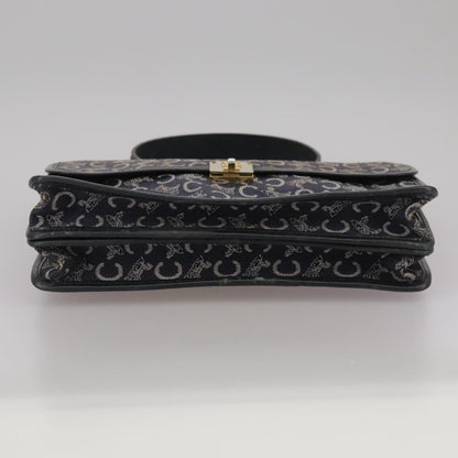 Celine C Sulky Handbag Canvas, NAVY, CANVAS, Handbag