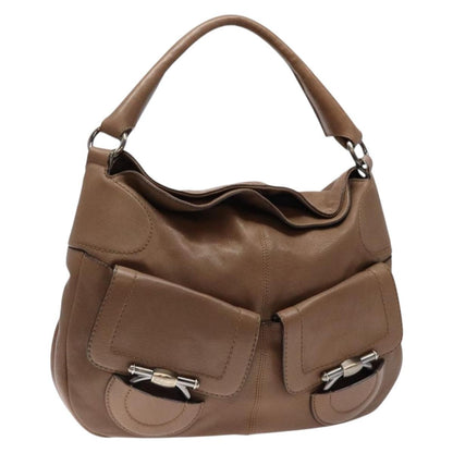 Salvatore Ferragamo Vintage Handbag Leather, BROWN, LEATHER, Handbag