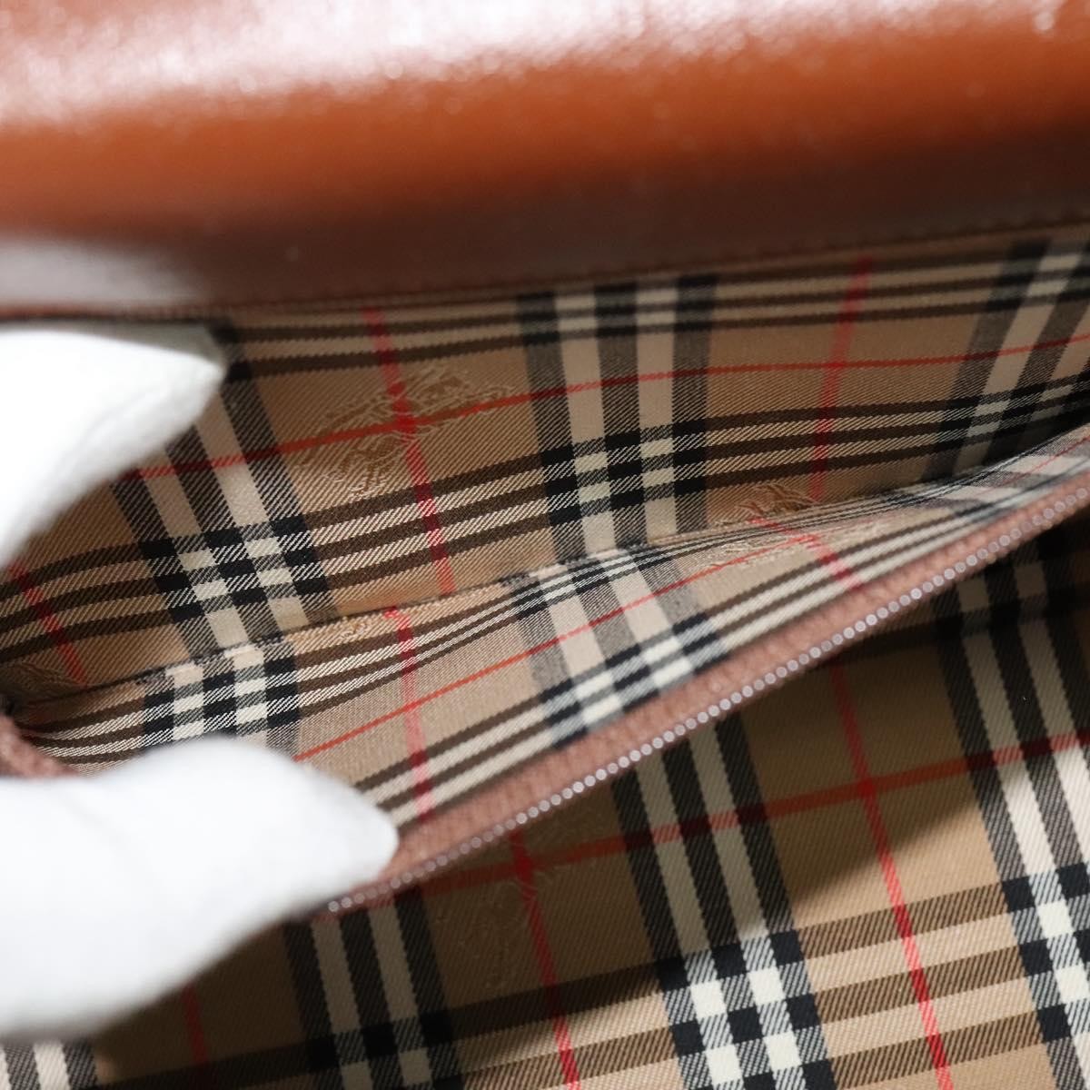 Burberry Vintage Handbag Leather, BROWN, LEATHER, Handbag