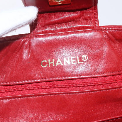 Chanel Vintage Shopping Tote Quilted Lambskin, RED, LEATHER, Tote bag