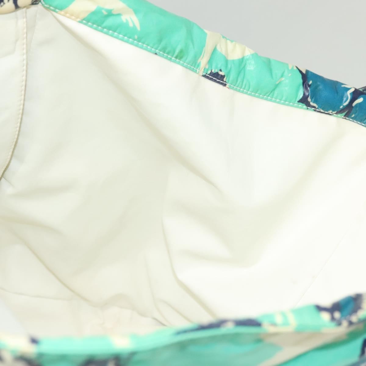 Chanel Vintage Floral Tote Nylon, GREEN, NYLON, Tote bag