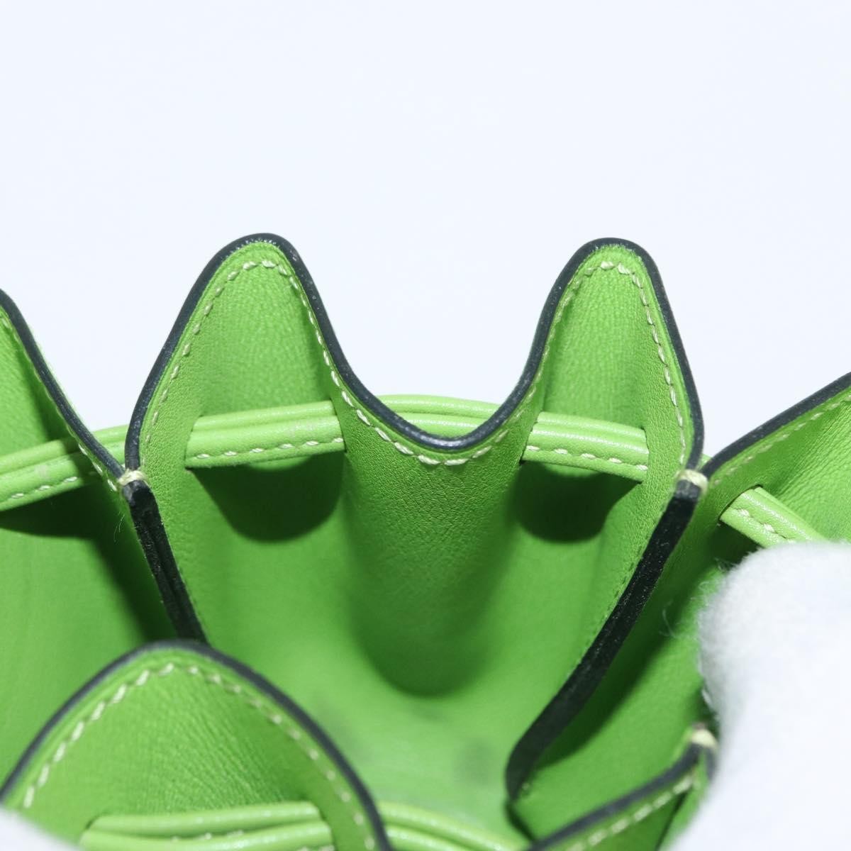 Hermes Vespa Pouch Leather, GREEN, LEATHER, Clutche & pouche