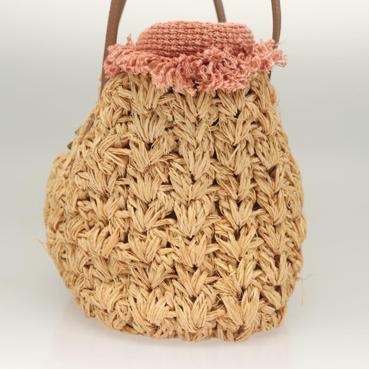 Chanel Mademoiselle Lock Tote Woven Straw, BEIGE, LEATHER, Shoulder bag