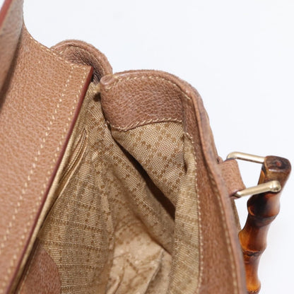 Gucci Vintage Bamboo Front Pocket Tote Suede, BROWN, SUEDE, Tote bag