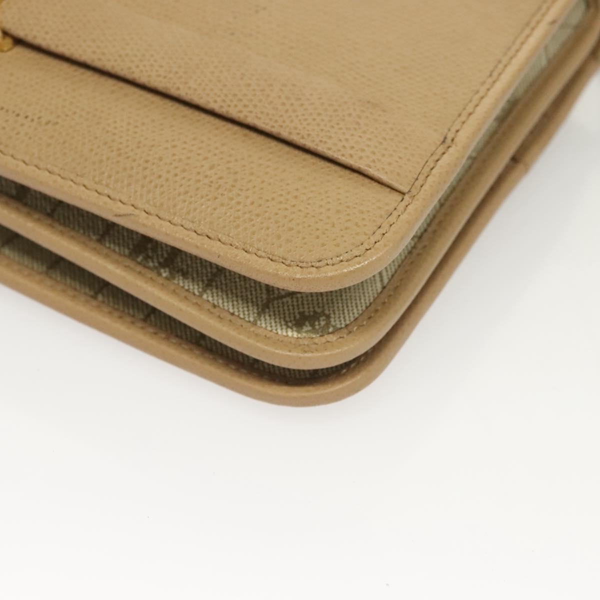 Christian Dior Vintage Honeycomb Shoulder Bag Leather, BEIGE, LEATHER, Shoulder bag