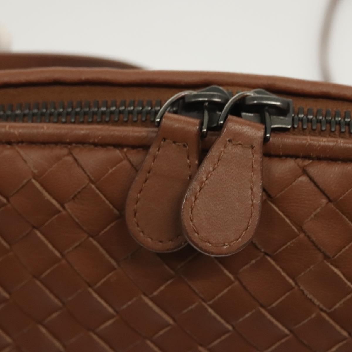 Bottega Veneta Intrecciato Leather, BROWN, LEATHER, Handbag