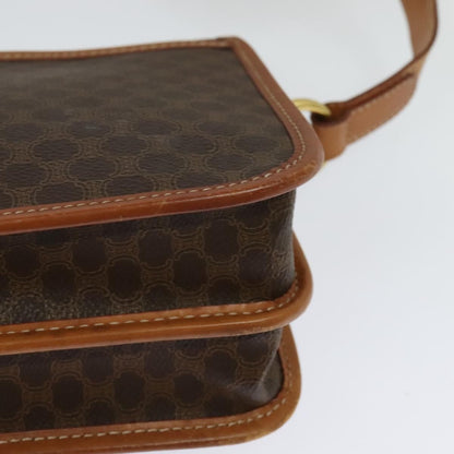 Celine Vintage Macadam Shoulder Bag Canvas and Leather, BROWN, CANVAS, Shoulder bag