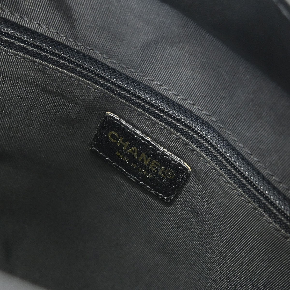 Chanel Chocolate Bar CC Tote Quilted Leather, BLACK, LEATHER, Tote bag