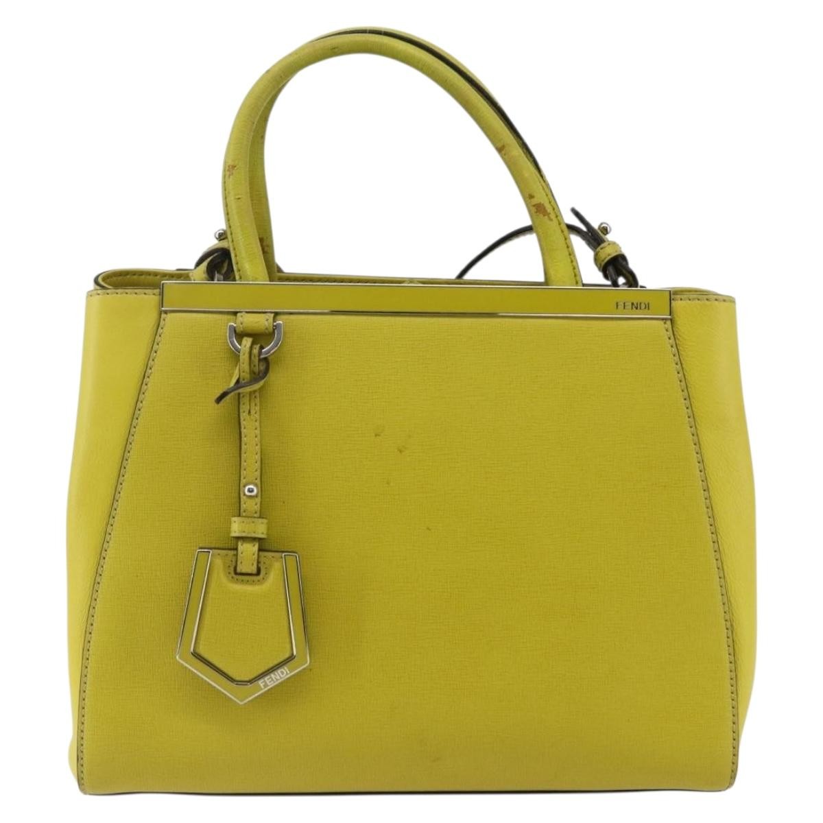 Fendi 2Jours Bag Leather, YELLOW, LEATHER, Handbag