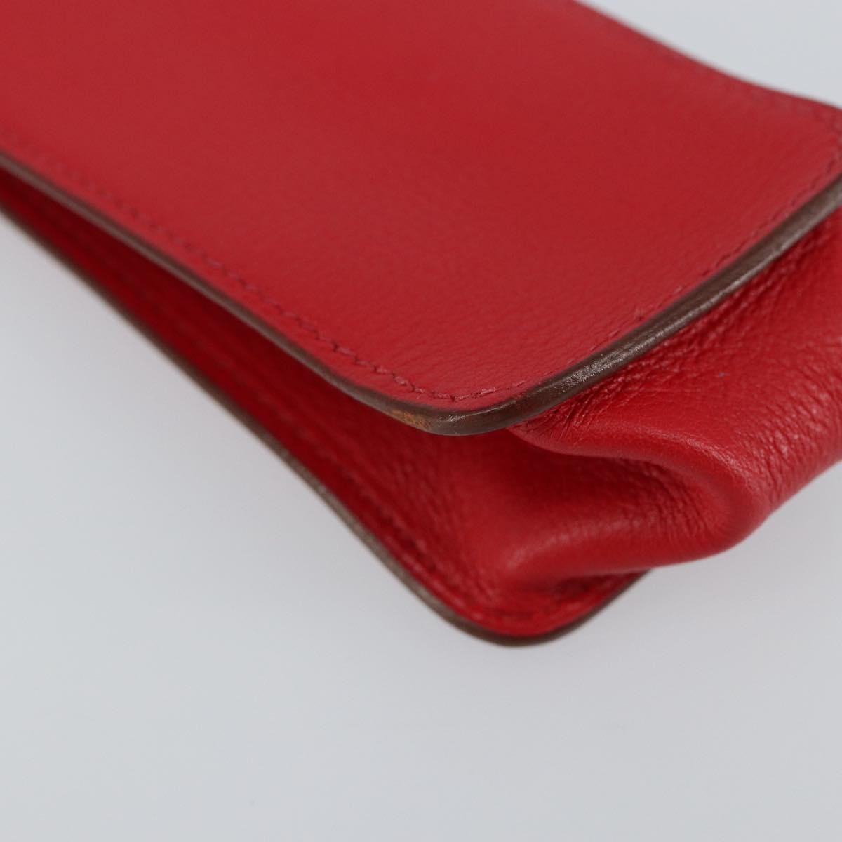 Hermes Glasses Case Leather, RED, LEATHER, Wallets