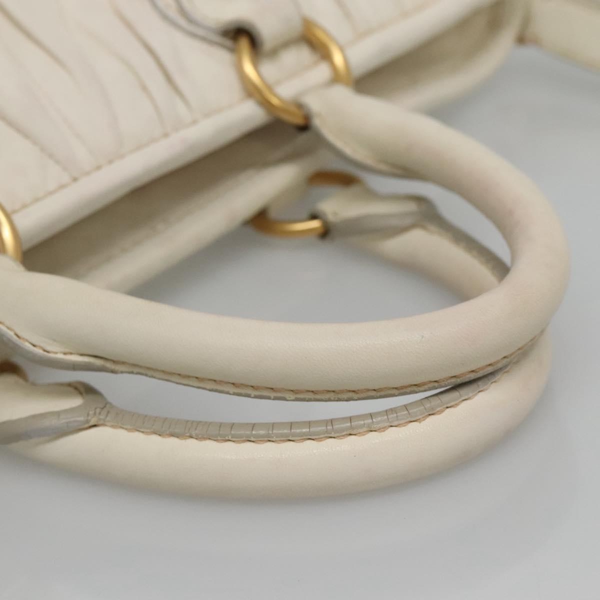 Miu Miu Vintage Tote bag Leather, WHITE, LEATHER, Tote bag