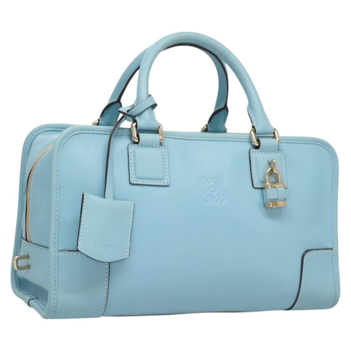 Loewe Amazona Bag Leather, BLUE, LEATHER, Handbag