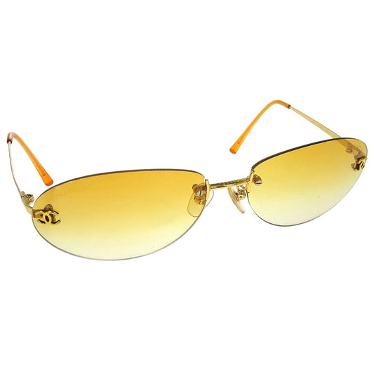 Chanel Logo CC Sunglasses Metal, ORANGE, GOLD_PLATED, Sunglasse