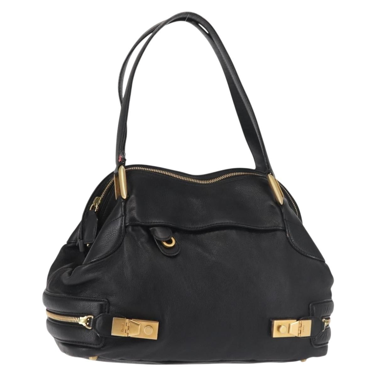 Chloe Cary Satchel Leather, BLACK, LEATHER, Shoulder bag