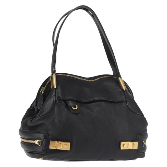 Chloe Cary Satchel Leather, BLACK, LEATHER, Shoulder bag