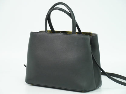 Fendi 2Jours Bag Leather, BLACK, LEATHER, Handbag