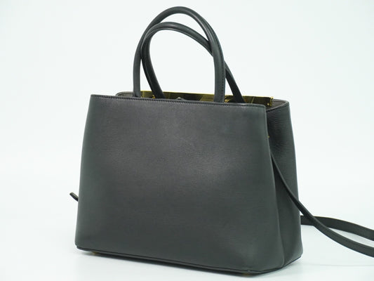 Fendi 2Jours Bag Leather, BLACK, LEATHER, Handbag